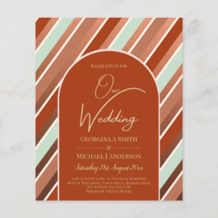 BUDGET Terracotta Mint Green Wedding INVITE Flyer