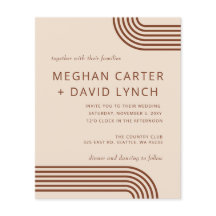 Budget Terracotta Moderne Hochzeit Einladung