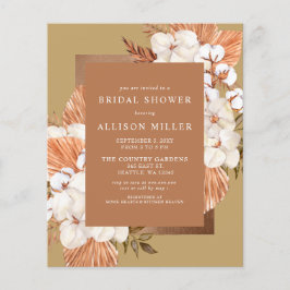 Budget Terracotta Pampas Bridal Dusche Einladung