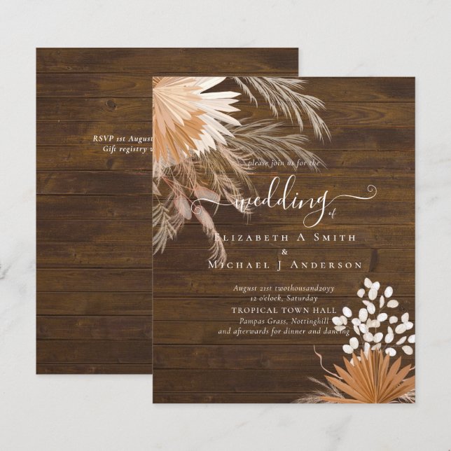 BUDGET Terracotta Pampas Grass Tropical Wedding (Vorne/Hinten)