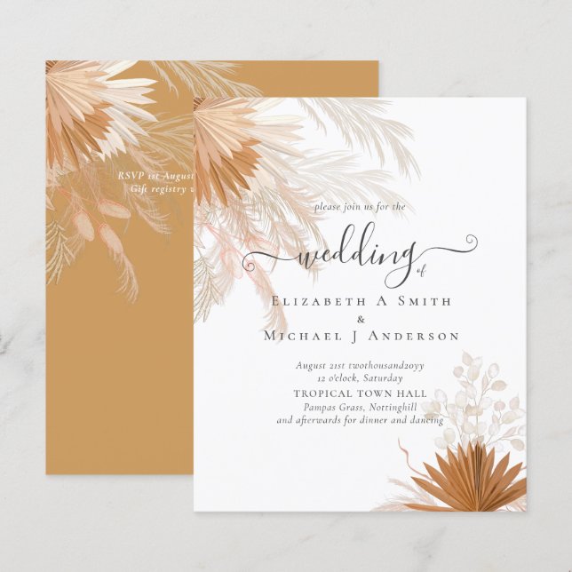 BUDGET Terracotta Pampas Grass Tropical Wedding (Vorne/Hinten)