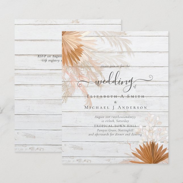BUDGET Terracotta Pampas Grass Tropical Wedding (Vorne/Hinten)