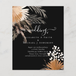BUDGET Terracotta Pampas Grass Tropical Wedding Flyer