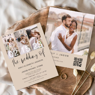 Budget Terracotta QR Code Hochzeit Einladung