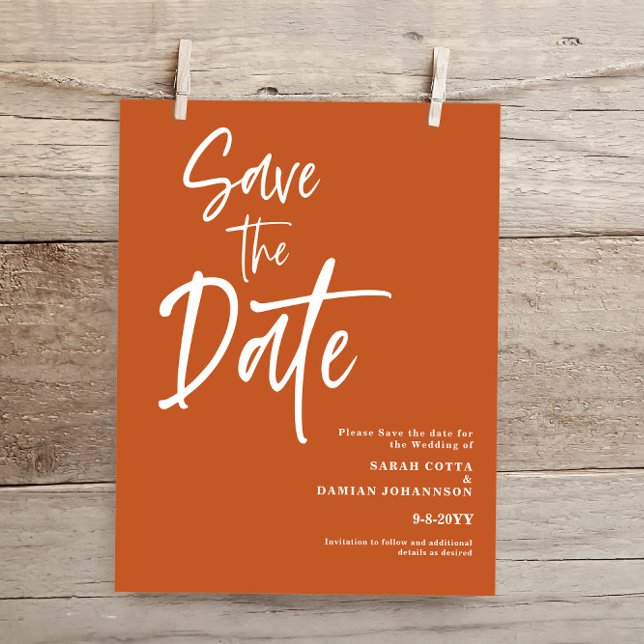 Budget Terracotta Save the Date Card (Von Creator hochgeladen)