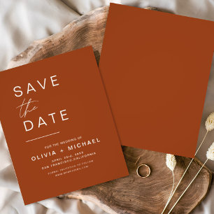 Budget Terracotta Save the Date Minimalistisch Flyer