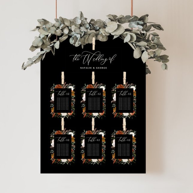 Budget Terracotta schwarz Blumentisch Sitzplan (Von Creator hochgeladen)