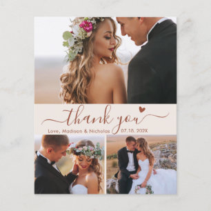 Budget Terracotta Script Foto Wedding Vielen Dank Flyer
