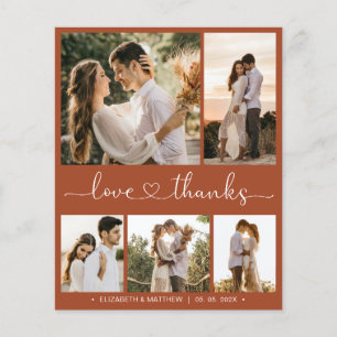 Budget Terracotta Script Wedding Danke Karte