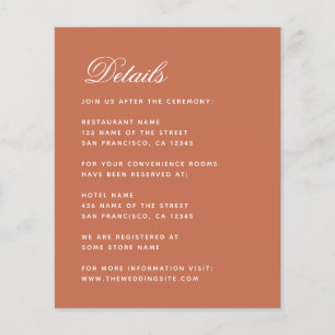 Budget Terracotta Wedding Details Eintrittskarte