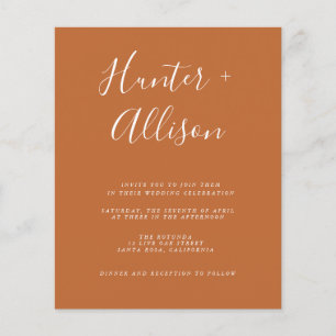 Budget Terracotta Wedding Einladung Flyer