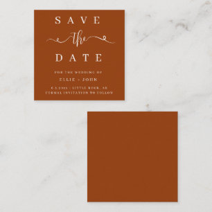 BUDGET Terracotta Wedding retten das Datum der Ein Mitteilungskarte