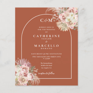 Budget Terrakotta-Pampasgras-Monogramm-Hochzeit