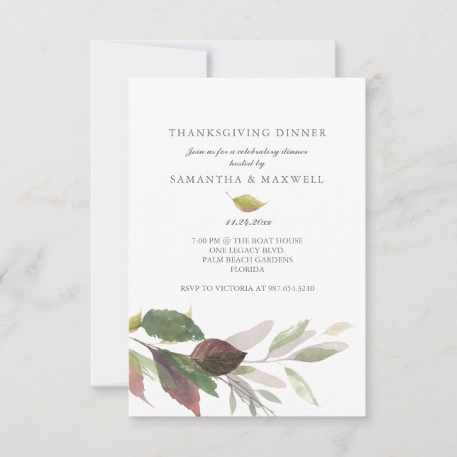 Budget Thanksgiving Gathering Invitations Foliing (Devant)