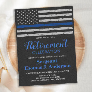 Budget Thin Blue Line Police Retirement Foto Invi