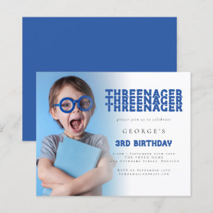Budget Threenager Foto Overlay 3 Geburtstag Blau