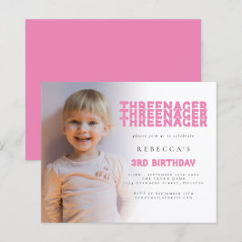 Budget Threenager Foto Overlay 3. Geburtstag Rosa