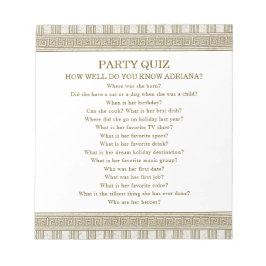 Budget Toga-Party-Quiz Notizblock
