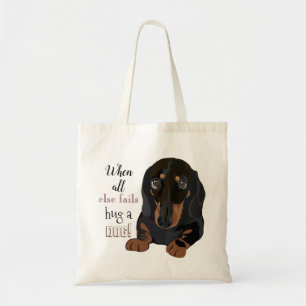Budget Tote Beutel "Umarmung eines Hundes" Dackel Tragetasche