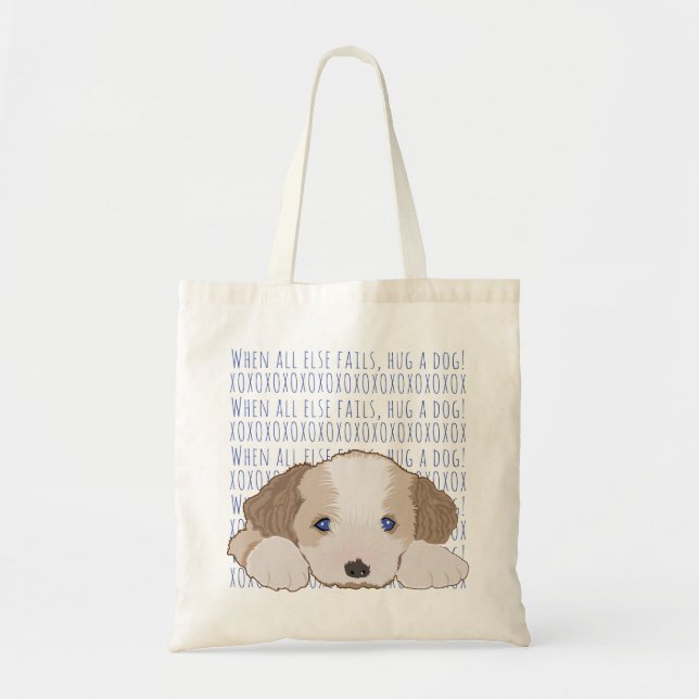 Budget Tote Beutel Umarmung Hund MURRY BABY Tragetasche (Vorne)