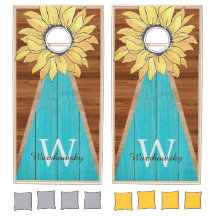 Budget Tournesol rustique Monogramme bois brun Tur