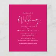 BUDGET Trending Color Pink Wedite Einladung