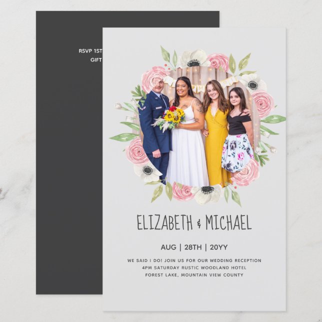 Budget Trending FOTO Wedding Reception lädt ein (Vorne/Hinten)