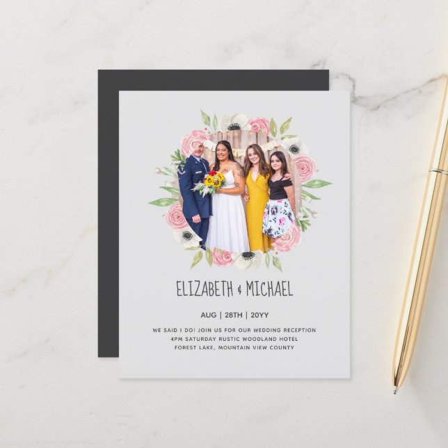 Budget Trending FOTO Wedding Reception lädt ein (Vorderseite/Rückseite Beispiel)