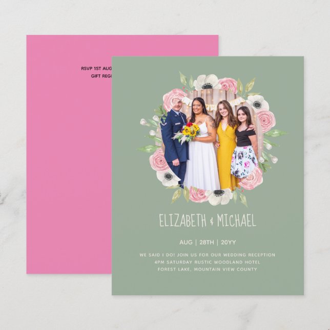 Budget Trending FOTO Wedding Reception lädt ein (Vorne/Hinten)