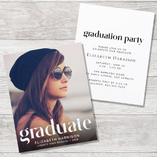 Budget Trendy Foto Graduation Party Einladung