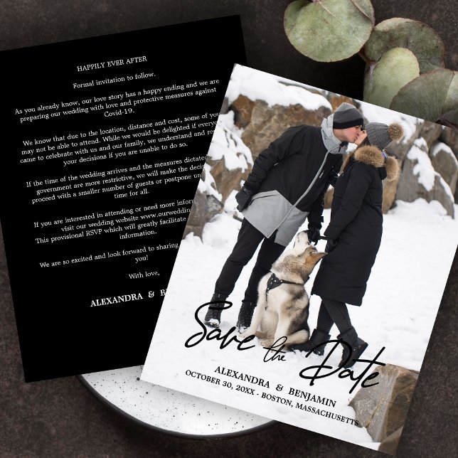 Budget Trendy Modern Typografie Foto Verlobung (Von Creator hochgeladen)