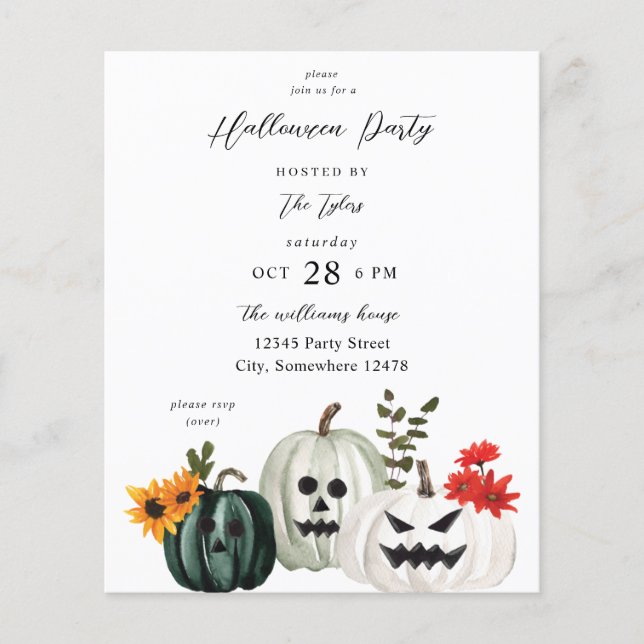 Budget Trick oder Treat Pumpkin Halloween-Party Flyer (Vorne)