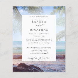 Budget Tropical Beach Palm Hochzeit in Urlaubsort Flyer