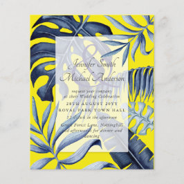 Budget Tropical Blue Yellow Leaf Hochzeit