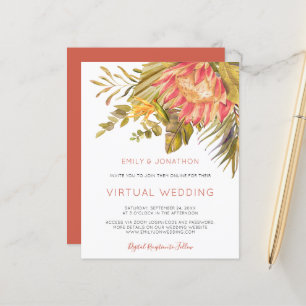 Budget Tropical Foliage Virtual Wedding Einladung