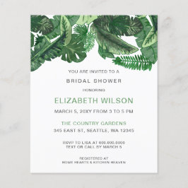 Budget Tropical Greenery Bridal Dusche Einladung