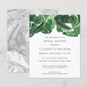 Budget Tropical Greenery Bridal Dusche Einladung