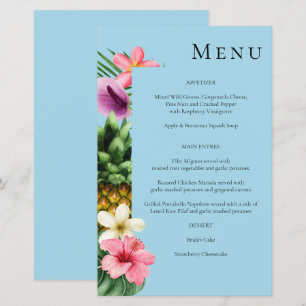Budget Tropical Hawaiian Floral Menu - Bleu