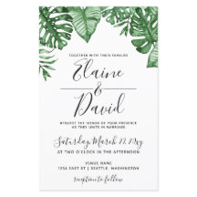 Budget Tropical Palm Grüne Einladung Hochzeit