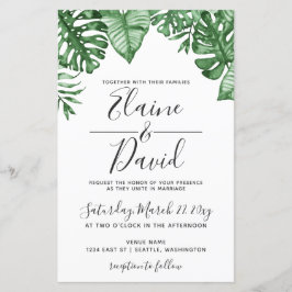 Budget Tropical Palm Grüne Einladung Hochzeit