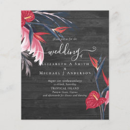 BUDGET Tropical Pampas Grass Navy Berry Wedding
