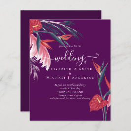 BUDGET Tropical Pampas Grass Navy Berry Wedding