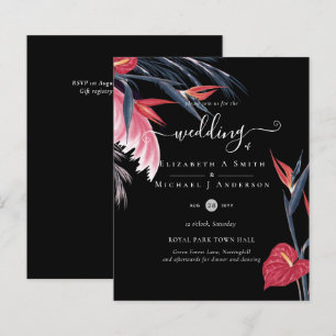BUDGET Tropical Pampas Grass Navy Berry Wedding