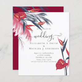 BUDGET Tropical Pampas Grass Navy Berry Wedding
