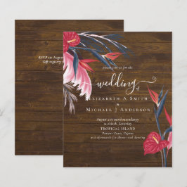 BUDGET Tropical Pampas Grass Navy Berry Wedding