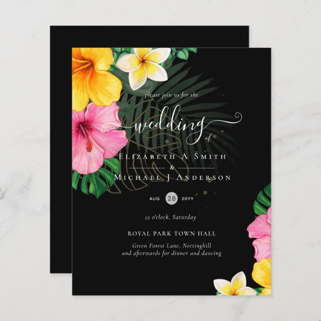 BUDGET Tropical Paradise Beach Wedding Florals (Vorne/Hinten)