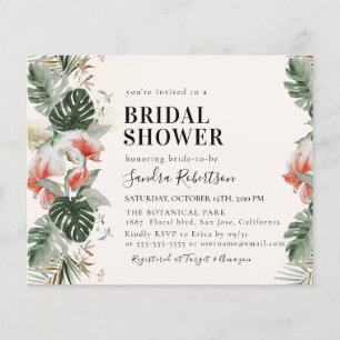 Budget Tropical Wedding Palm Brautparty Flyer