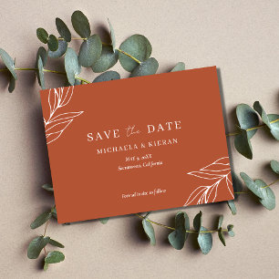Budget Tropicaler Rost Hochzeit Save The Date Ankündigungspostkarte