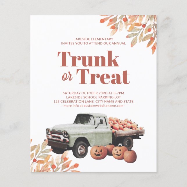 Budget Trunk oder Leckerei Halloween Pumpkin Einla (Vorderseite)