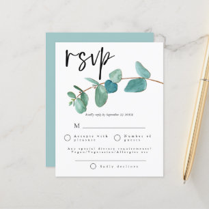 Budget Turquoise Blue Eucalyptus feuilles mariage 